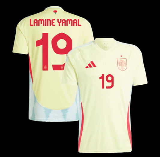 25-26 Spain Away Soccer Jersey #19 Lamine Yamal