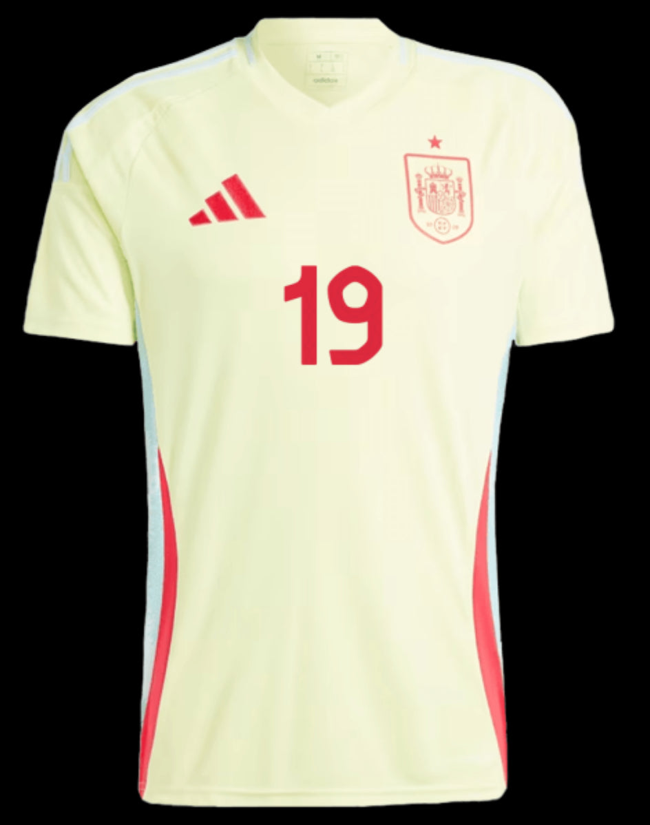 25-26 Spain Away Soccer Jersey #19 Lamine Yamal