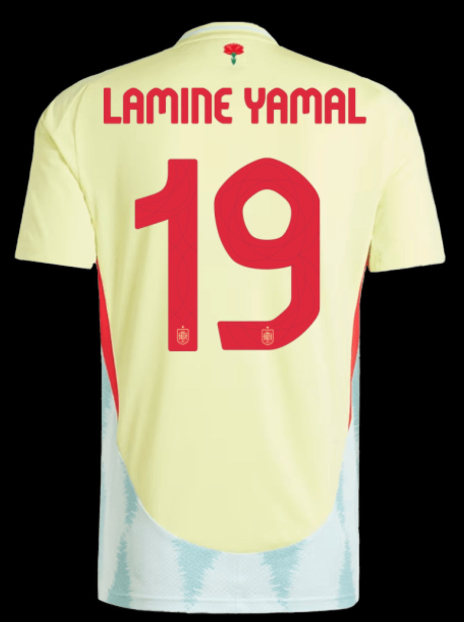 25-26 Spain Away Soccer Jersey #19 Lamine Yamal